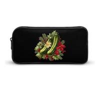 Christmas German Pickle Portable Pencil Pen Case Cosmetic Bag Storage Organizer Makeup Pouch Holder
