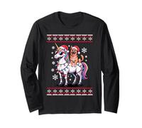 Christmas German Shepherd Unicorn Sunglasses GSD Long Sleeve T-Shirt
