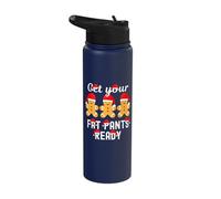 Christmas Get Your Fat Pants Ready - Gingerbread Man Stainless Steel Insulated Water Bottle
