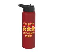 Christmas Get Your Fat Pants Ready - Gingerbread Man Stainless Steel Insulated Water Bottle