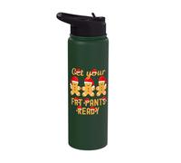 Christmas Get Your Fat Pants Ready - Gingerbread Man Stainless Steel Insulated Water Bottle