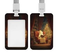 Christmas Ghost Reading Old Book ID Badge Holder Retractable Clip Card Holder Card Protector Name Badge Name Tag for Work Office Doctor Nurse