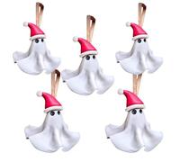 Christmas Ghost Tree Ornament Spooky Creepy Christmas Decor Xmas Cute Scary Ornament Spooky Ghost Christmas Tree Hanging Ornaments Scary Ghost Ornaments (5PC)