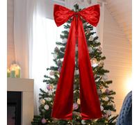 Christmas Giant Bow, 19.7" x 46.1" Christmas Extra Large Bows Vintage Xmas Tree Bow Ornament for Home Fireplace Wedding Birthday Party Celebration Present