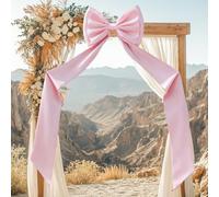Christmas Giant Bows Decor Christmas Tree Topper Decorations 75x18 Inch Big Bow Gift Bows - Xmas Decor for Home Wreaths Wall Backdrop Mantle Front Door Porch Birthday Wedding Party Decorations (Pink)