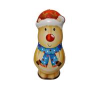 Christmas Giant Character Biscuit Tin - Festive Reusable Metal Tin Filled with Chocolate Chip Shortbread Biscuits - Assorted Designs Picked at Random (Pack of 1(Reindeer))