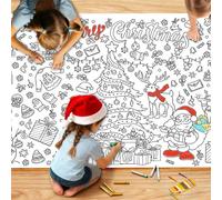 Christmas Giant Coloring Poster/Tablecloth - Christmas Crafts for Kids - 30 x 72 Inches Jumbo Coloring Banner Kids Games Gifts Activities Decor Party Favors | Merch for Girls