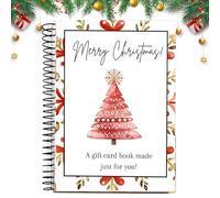 Christmas GIF t Card Book, 5x7 inches Happy Christmas Festive Organizer Holder, DIY Spiral Bound GiftCard Book, Personalized Birthday Party Favors for School Celebration Party College Home Family