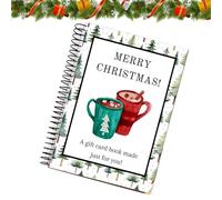 Christmas GIF t Card Book, 5x7 inches Happy Christmas Festive Organizer Holder, DIY Spiral Bound GiftCard Book, Personalized Birthday Party Favors for School Celebration Party College Home Family