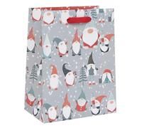 Christmas Gift Bag Festive Gonks - Traditional Luxury Illustrated Xmas GiftBag