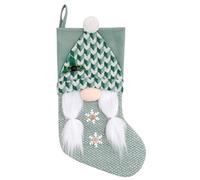 Christmas Gift Bag Santa Dwarf Design Stocking Green Washable & for Christmas Eve, , Party Decoration