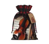 Christmas Gift Bag with Drawstring Christmas Wrapping Bags Violin Sheet Music Drawstring Gift Bag for Xmas Burlap Gift Bags Halloween Candy Bags Reusable Xmas Present Bags for Party Decorations Small