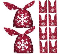Christmas Gift Bags 10Pcs 5 x 9" Rabbit Ear Christmas Candy Bags Cute Treat with Deer Pattern Small Cookie for Gifts Party Supplies Gift