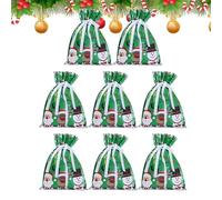 Christmas Gift Bags - 8 Piece Holiday Envelope Set, Reusable Cramp Pouch Collection | Decorative Wrap Bag Pack with Designs, Festive Packaging