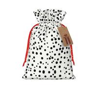 Christmas Gift Bags â€“ Black And White Polka Dot Festive Gift Bags with Drawstring, for Holiday Presents, Party Favors & Merry Celebrations