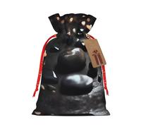 Christmas Gift Bags â€“ Black Mystery Heart Stone Festive Gift Bags with Drawstring, for Holiday Presents, Party Favors & Merry Celebrations