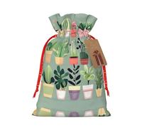 Christmas Gift Bags â€“ Bonsai plant Festive Gift Bags with Drawstring, for Holiday Presents, Party Favors & Merry Celebrations