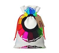 Christmas Gift Bags â€“ Colored crayon circles Festive Gift Bags with Drawstring, for Holiday Presents, Party Favors & Merry Celebrations