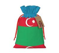 Christmas Gift Bags – Flag of Azerbaijan Festive Gift Bags with Drawstring, for Holiday Presents, Party Favors & Merry Celebrations