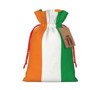Christmas Gift Bags â€“ Flag of Ivory Coast Festive Gift Bags with Drawstring, for Holiday Presents, Party Favors & Merry Celebrations