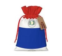 Christmas Gift Bags â€“ Flag of Paraguay Festive Gift Bags with Drawstring, for Holiday Presents, Party Favors & Merry Celebrations