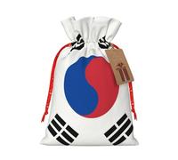 Christmas Gift Bags – Flag of Republic of Korea Festive Gift Bags with Drawstring, for Holiday Presents, Party Favors & Merry Celebrations