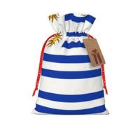 Christmas Gift Bags â€“ Flag of Uruguay Festive Gift Bags with Drawstring, for Holiday Presents, Party Favors & Merry Celebrations