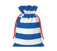 Christmas Gift Bags – Greek flag Festive Gift Bags with Drawstring, for Holiday Presents, Party Favors & Merry Celebrations