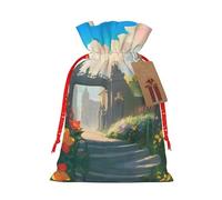 Christmas Gift Bags â€“ Outside the Castle Gate Festive Gift Bags with Drawstring, for Holiday Presents, Party Favors & Merry Celebrations