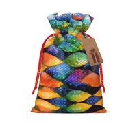 Christmas Gift Bags – Rainbow Fish Scale Festive Gift Bags with Drawstring, for Holiday Presents, Party Favors & Merry Celebrations