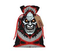 Christmas Gift Bags â€“ Red and Black Evil Ghost Festive Gift Bags with Drawstring, for Holiday Presents, Party Favors & Merry Celebrations