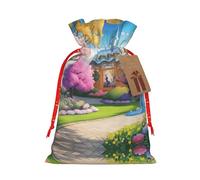 Christmas Gift Bags – Unicorn Fairy Tale Festive Gift Bags with Drawstring, for Holiday Presents, Party Favors & Merry Celebrations