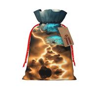 Christmas Gift Bags – View under the moon Festive Gift Bags with Drawstring, for Holiday Presents, Party Favors & Merry Celebrations