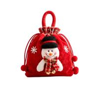 Christmas Gift Bags,Cute Plush Candy Sack for Xmas Treats & Decor 2 Pcs | 3d doll design,soft fabric,pom pom & snowflake detail,For Packaging Of Apples, Candies, Small Toys And Gifts