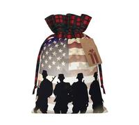 Christmas Gift Bags Drawstring Christmas Gift Bag Buffalo Burlap Bags with Gift Tags Armed Forces Day Gift Bag Wrap Bags