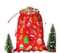 Christmas Gift Bags with Drawstring | Christmas Packaging Bags | Reusable Foil Wonder Gift Packaging for Party, Eve, Holiday, Birthday, Luxurious Santa Embellishment