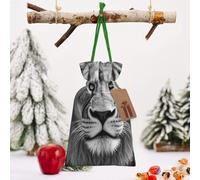 Christmas Gift Bags with Drawstrings Christmas Burlap Party Favor Supplies | African lion black and white Gift Bag Christmas Wrapping Bags with Tags Christmas Drawstring Bag for Party Supplies S