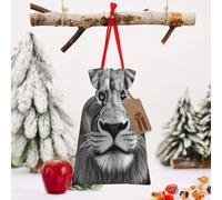Christmas Gift Bags with Drawstrings Christmas Burlap Party Favor Supplies | African lion black and white Gift Bag Christmas Wrapping Bags with Tags Christmas Drawstring Bag for Party Supplies S