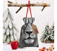 Christmas Gift Bags with Drawstrings Christmas Burlap Party Favor Supplies | African lion black and white Gift Bag Christmas Wrapping Bags with Tags Christmas Drawstring Bag for Party Supplies S