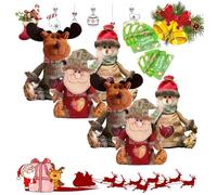 Christmas Gift Bags Zipper Design, Christmas Gift Doll Bags, 2024 Christmas Gifts for Kids, Festive Christmas Gift Santa, Reindeer and Snowman Gift Bags, Small Gift Bags with Drawstring (6pcs-A)