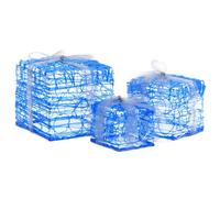 vidaXL 3x Decorative Acrylic Christmas Gift Boxes Cold White Xmas Decoration