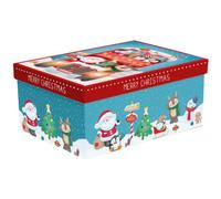 Christmas Gift Box Lift off Lid Large 34cm x 23cm x 16cm - Santa's Bus