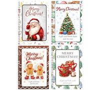Christmas Gift Card Book 10 Pages, 4PCS Christmas Gift Card Holder Booklet