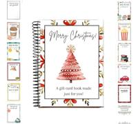 Christmas Gift Card Book,5.5x7.8In Spiral Bound for Holiday Gift Giving | Spiral Binding Write-In Notes,Christmas Holiday Designs,Festive Gift Card Holder for Family, Friends