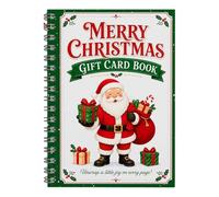 Christmas Gift Card Book, 7 Pages Spiral-Bound Festive Gift Card Book | Christmas Card Book, High-definition Digital Printing, Bright Colors, For Adults Teens Kids Home School Dorm Friend Gathering