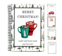 Christmas Gift Card Book For Adults, 12Pages Christmas Gift Card Booklet | Spiral Bound Christmas Card Book, Merry Christmas Gift Cards, DIY XmasGift For School College-cup