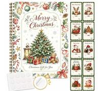 Christmas Gift Card Book for Adults, Spiral Bound Cash Greeting Card Holder | Self-Adhesive Dots with Themed Holder Pages, Organizes Gift Cards for DIY Holiday Gifting to Family, Friends and Teens
