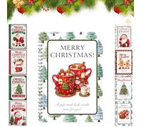 Christmas Gift Card Book, Merry Christmas DIYs Gift Card Booklet (10 pages) | Fun College Survival Gif t Cards Book Holder, Spiral-Bound Merry Christmas Cards, for Family, Friends, Students, Holiday