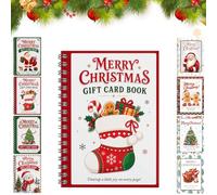 Christmas Gift Card Book, Merry Christmas DIYs Gift Card Booklet (7 pages) | Fun College Survival Gif t Cards Book Holder, Spiral-Bound Merry Christmas Cards, for Family, Friends, Students, Holiday