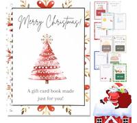 Christmas Gift Card Book - Surprises On Every Page, 5x7'' DIY Spiral-Bound,College Survival ChristmasGift Card Book Holder, Personalized Xmas Gifts for Friends, Students Graduation (Christmas Tree)